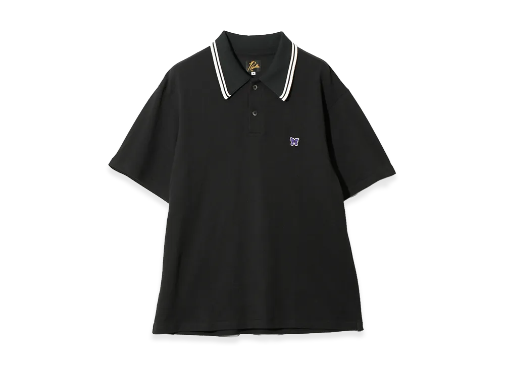 NEEDLES Regular Collar Polo - Cotton Pique "Black"
