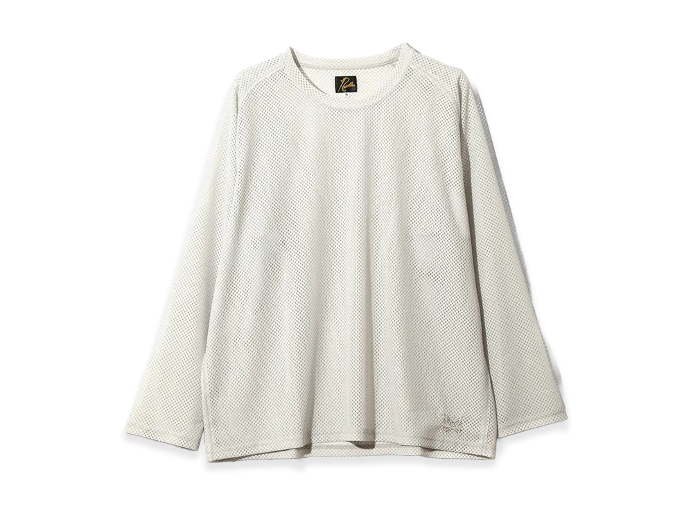 NEEDLES L/S U-Neck Tee - Geo Raschel Lace "Grey"