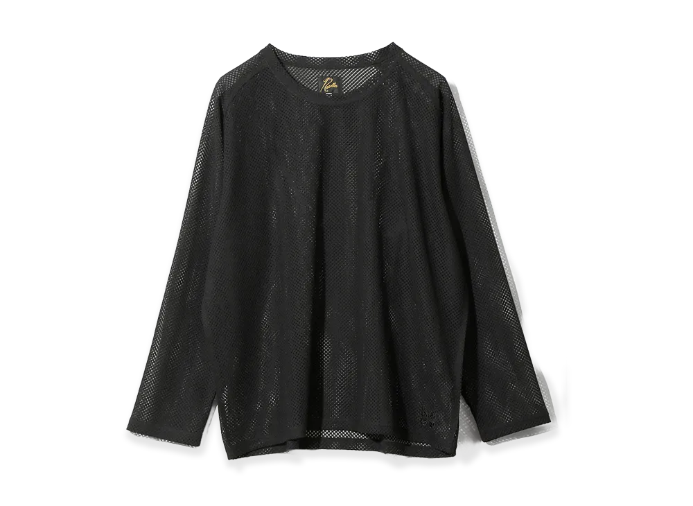 NEEDLES L/S U-Neck Tee - Geo Raschel Lace "Black"
