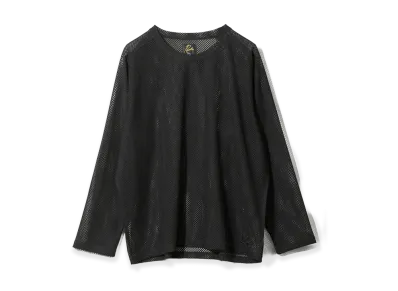 NEEDLES L/S U-Neck Tee - Geo Raschel Lace "Black"