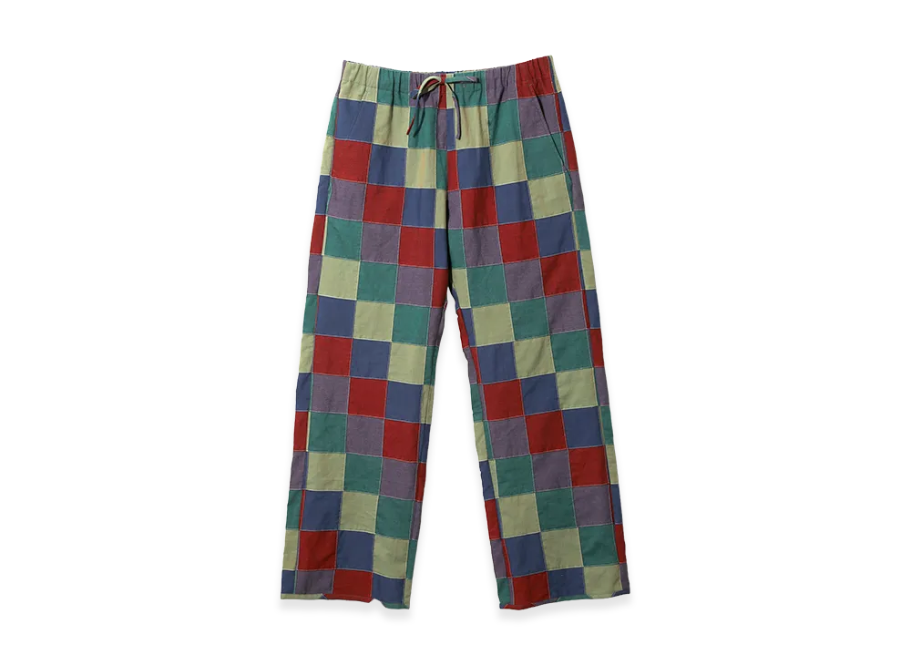 NEEDLES String Easy Pant - Cotton Oxford Patchwork "Navy/Red"