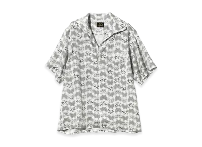 NEEDLES Short Sleeve Italian Collar Shirt - Papillon Print "White"