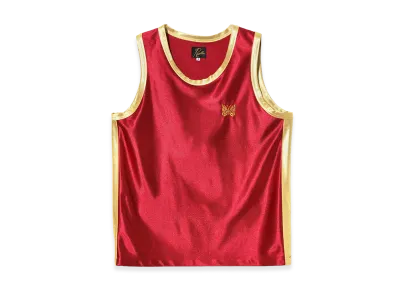 NEEDLES Papillon Emb. Side Line Tank Top - Tricot Sateen "Red"