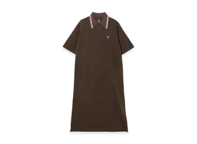 NEEDLES Short Sleeve Polo Dress - Cotton Pique "Brown"