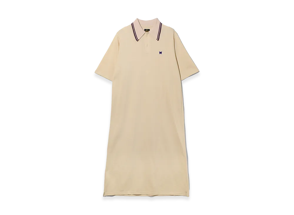 NEEDLES Short Sleeve Polo Dress - Cotton Pique "Beige"