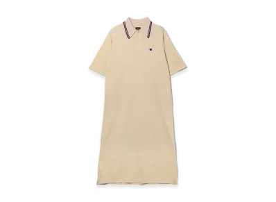 NEEDLES Short Sleeve Polo Dress - Cotton Pique "Beige"