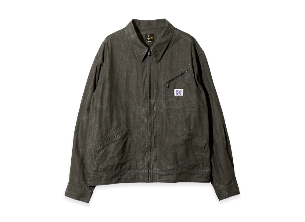 NEEDLES Zipped Work Jacket - C/L Canvas / Sumi Dye "Black"