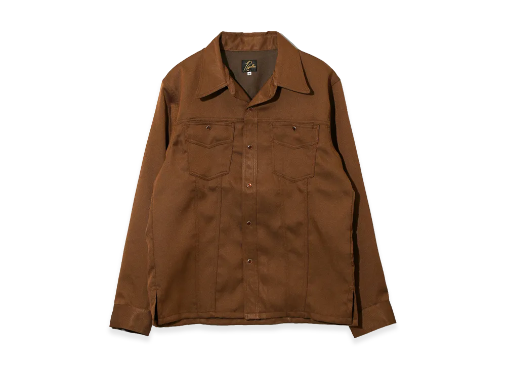 NEEDLES Saddleman Shirt - Poly Twill "Brown"