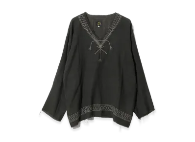 NEEDLES Women's Embroidered Tunic - CU/R Gauze "Charcoal"