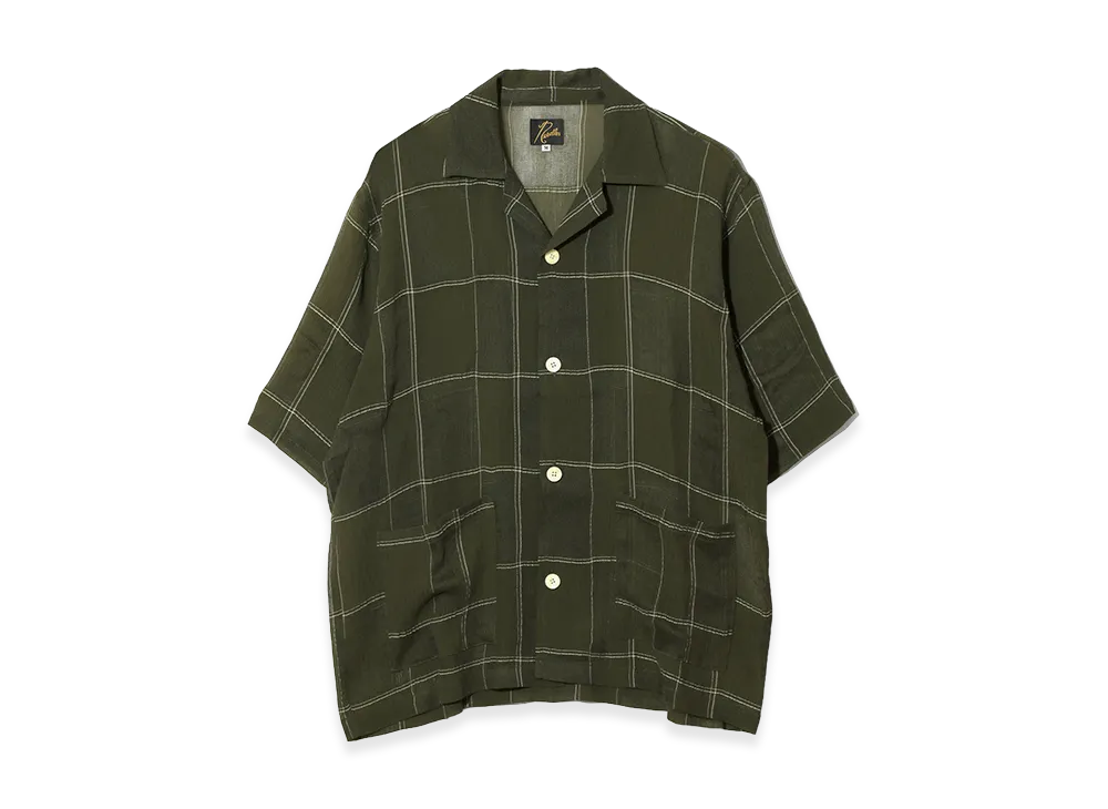 NEEDLES Cabana Shirt - Cupra Crepe Plaid "Olive"