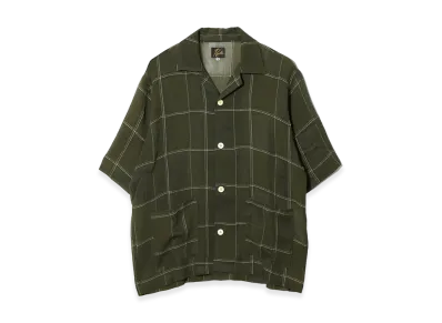 NEEDLES Cabana Shirt - Cupra Crepe Plaid "Olive"