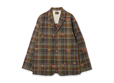 NEEDLES 3B Jacket - Embroidered Madras Plaid "Brown"