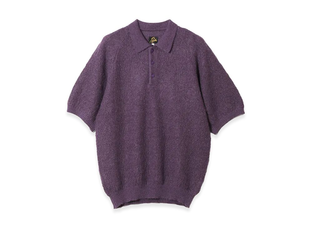 NEEDLES S/S Polo Sweater - Crepe Weave "Purple"