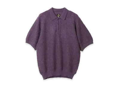 NEEDLES S/S Polo Sweater - Crepe Weave "Purple"