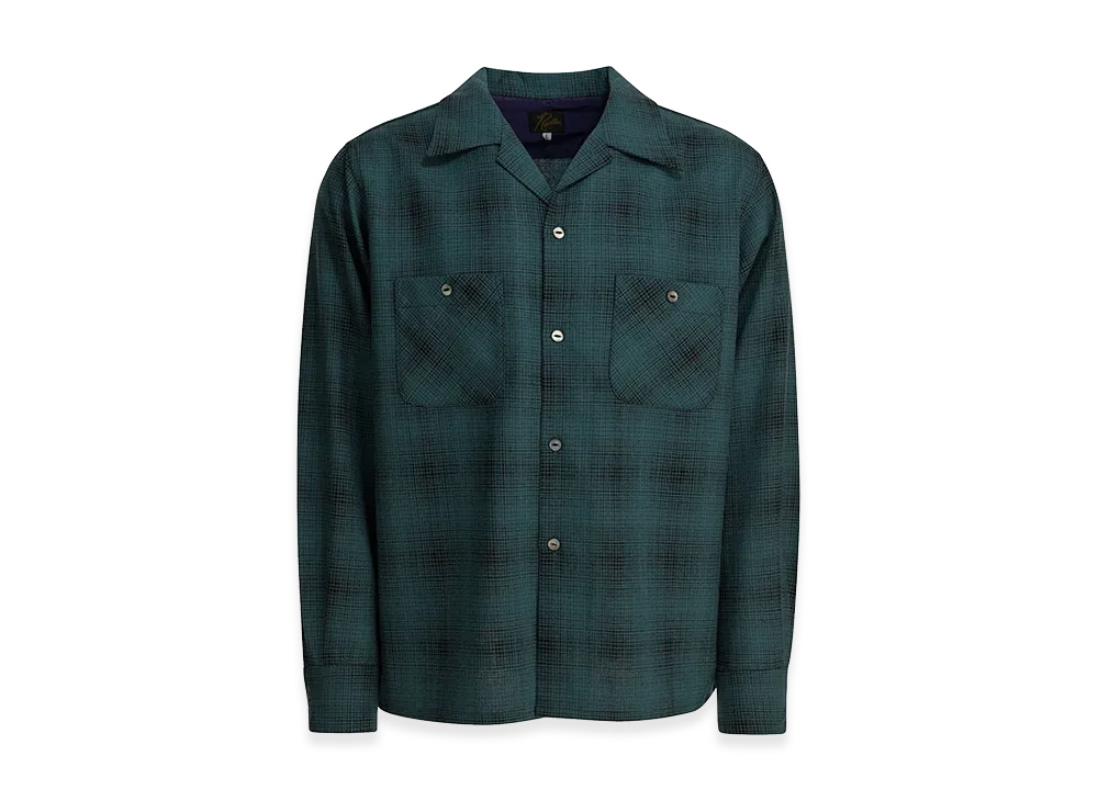NEEDLES Checked Wool "One-Up" Shirt "Green"