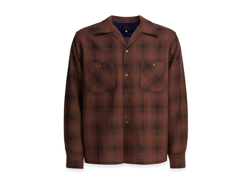 NEEDLES Checked Wool "One-Up" Shirt "Bordeaux"