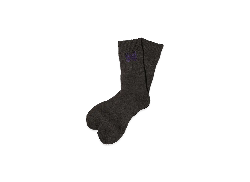 NEEDLES Rib Socks - Shetland Wool "Umber"