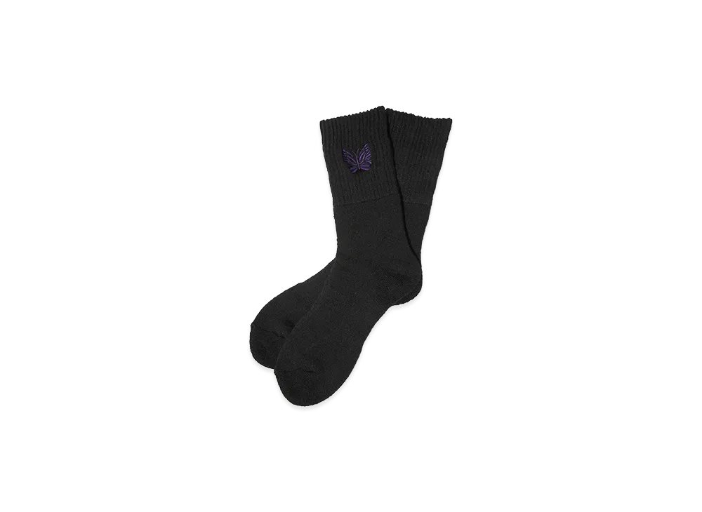 NEEDLES Rib Socks - Shetland Wool "Black"