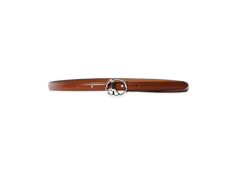 NEEDLES Peace Buckle Narrow Belt - Lthr. "Brown"