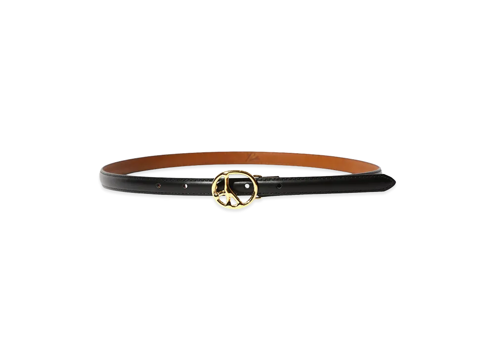 NEEDLES Peace Buckle Narrow Belt - Lthr. "Black"