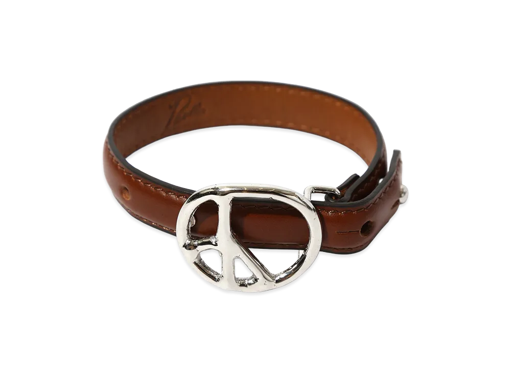 NEEDLES Peace Buckle Narrow Bracelet - Leather "Brown"