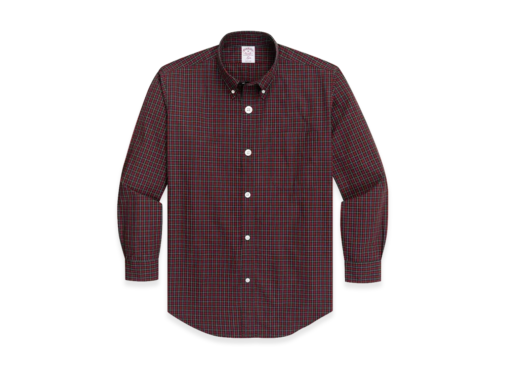 NEEDLES x Brooks Brothers Cotton Poplin Mini Tartan Check Button Down Shirt "Red"