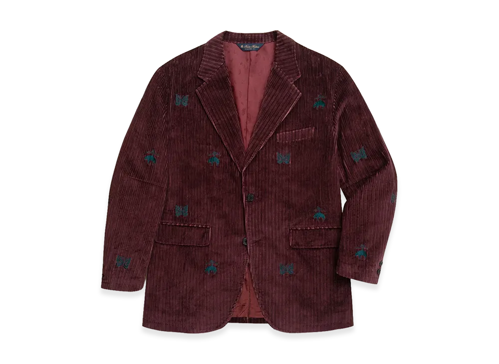 NEEDLES x Brooks Brothers Cotton Corduroy GF Papillon Relaxed Fit 3-Button Jacket "Bordeaux"