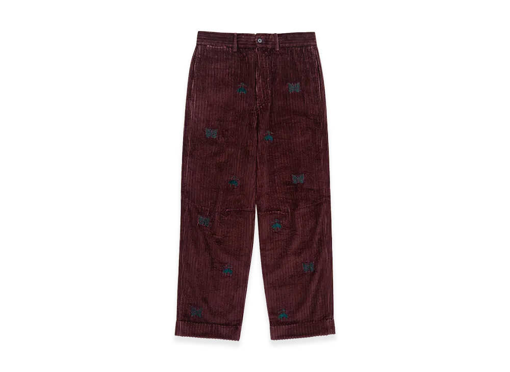 NEEDLES x Brooks Brothers Cotton Corduroy GF Papillon Wide Trousers "Bordeaux"