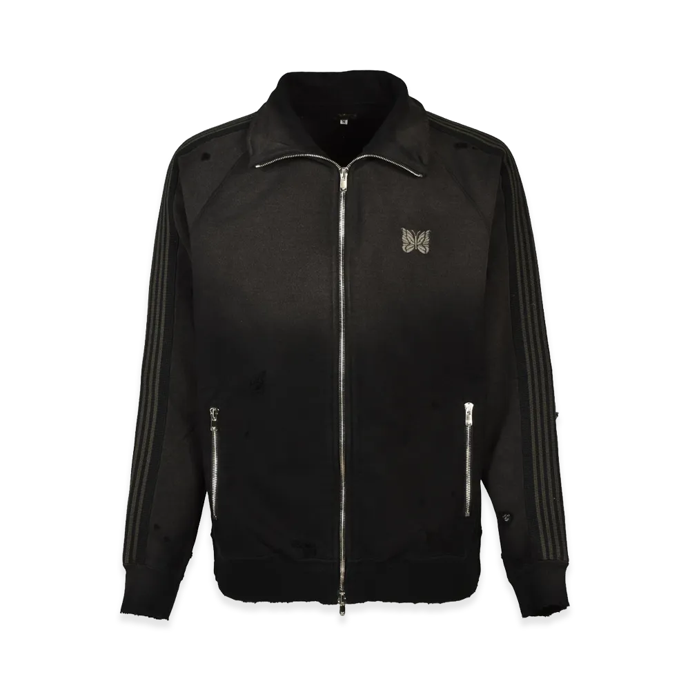 NEEDLES x NUBIAN Track Jacket - Cotton Jersey / Damaged (20th Exclusive) "Black"