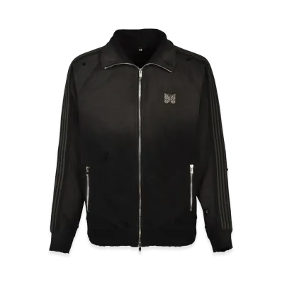 NEEDLES x NUBIAN Track Jacket - Cotton Jersey / Damaged (20th Exclusive) "Black"