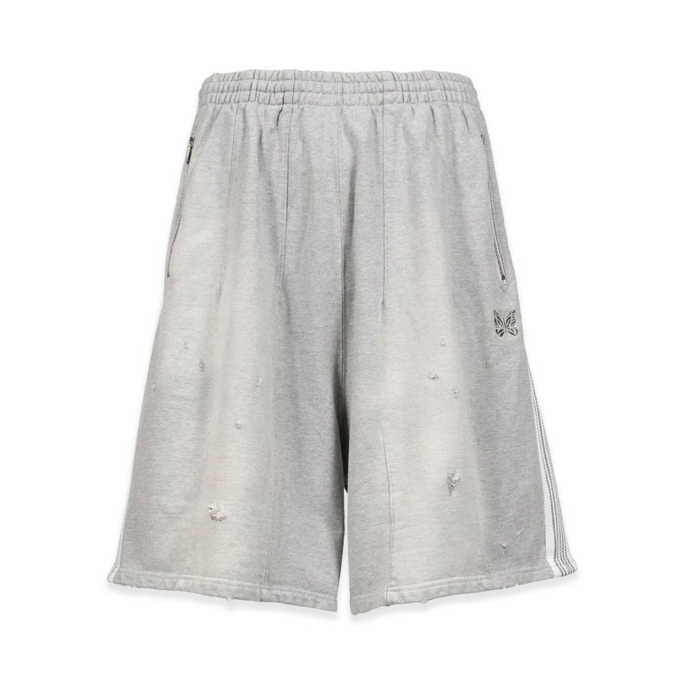 NEEDLES x NUBIAN H.D. Track Short - Cotton Jersey / Damaged (20th Exclusive) "Grey"