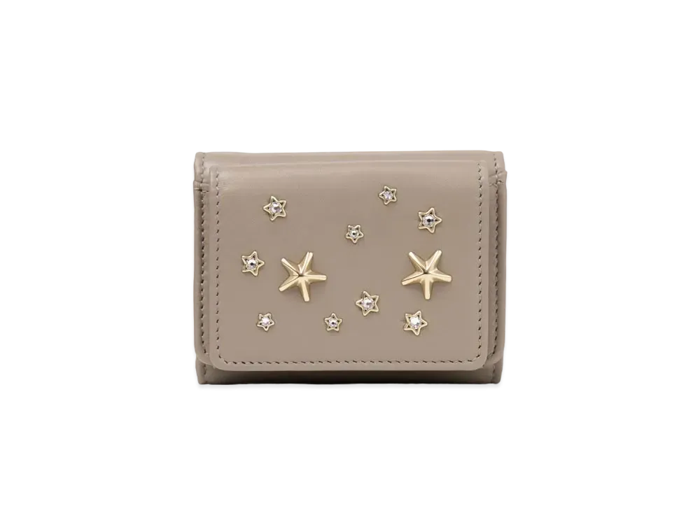 Jimmy Choo Nemo Leather Wallet "Taupe/Light Gold"