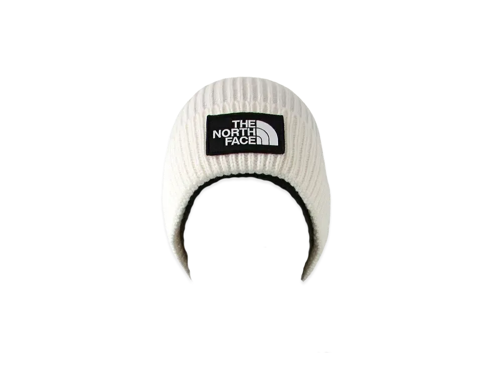 The North Face TNF Logo Box Cuffed Beanie "Gardenia White"