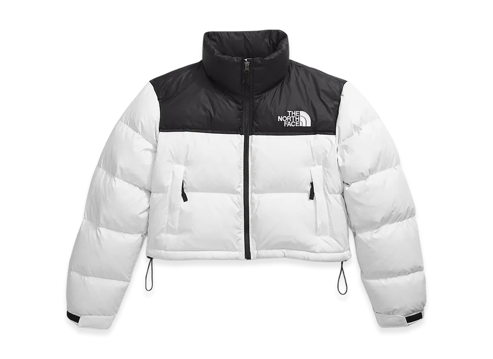 The North Face Nuptse Short Jacket (W) "White Dune/TNF Black"