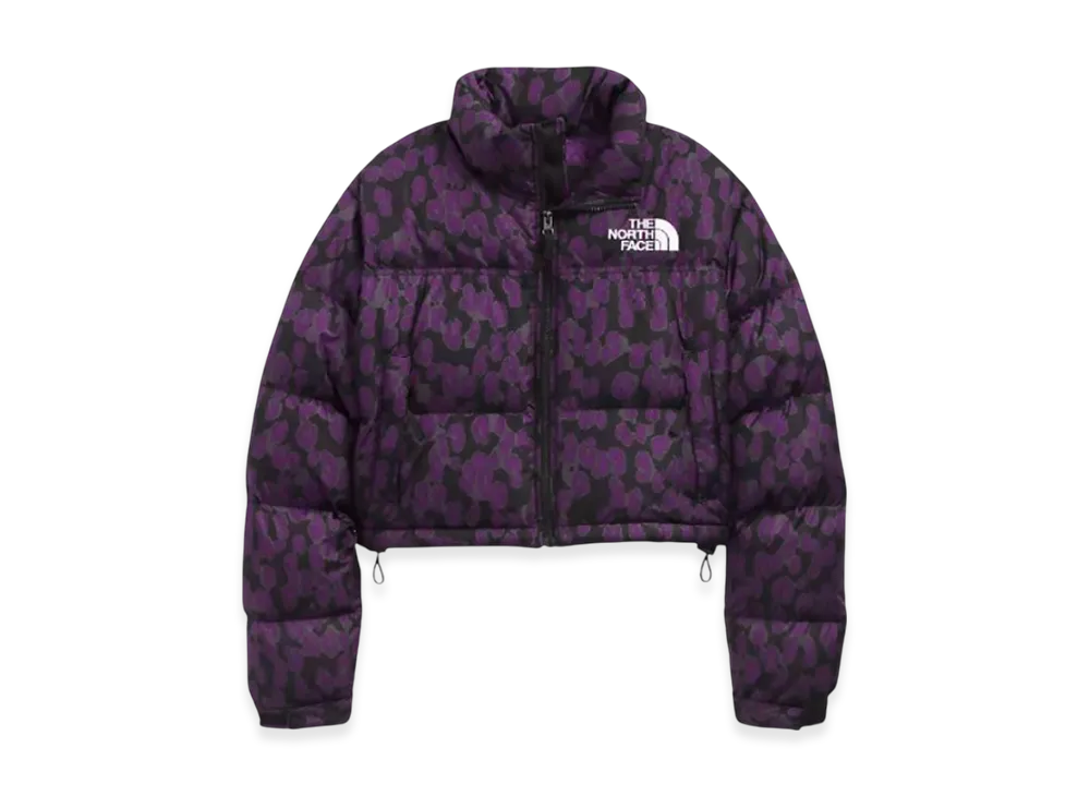 The North Face Print Nuptse Short Jacket (W) "Gravity Purple Leopard Print"