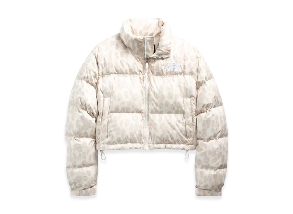 The North Face Print Nuptse Short Jacket (W) "Silver Grey Leopard Print"