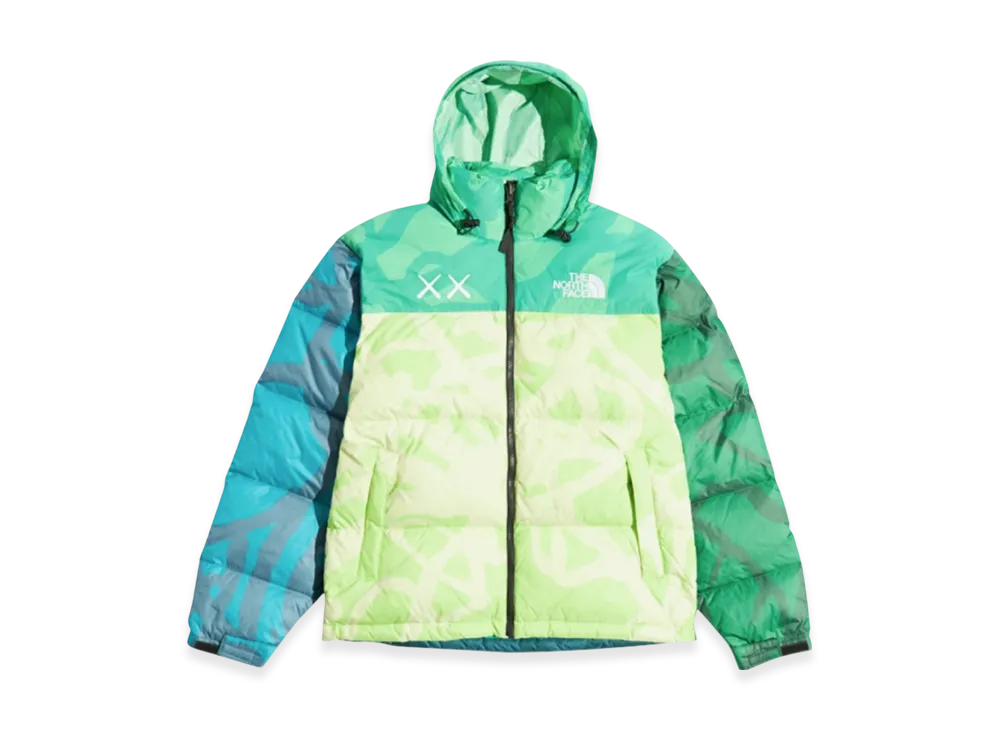 The North Face x Kaws 1996 Nuptse Jacket "Safety Green"