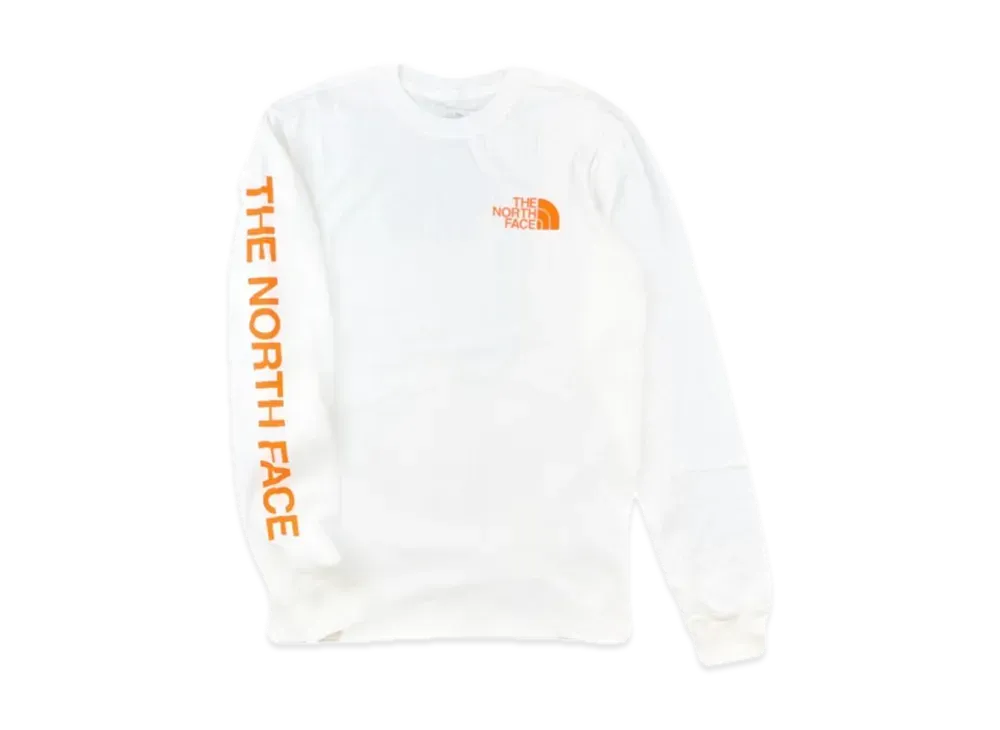 The North Face L/S Sleeve Hit "White / Orange"