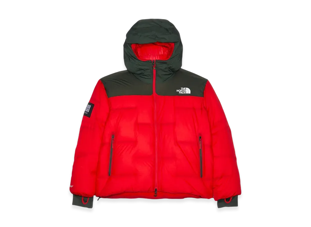 The North Face x Undercover Soukuu Cloud Down Nupste "Dark Cedar Green/High Risk Red"