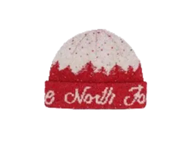 The North Face Cabin Mountainscape Beanie "TNF Red / TNF White / White DU"