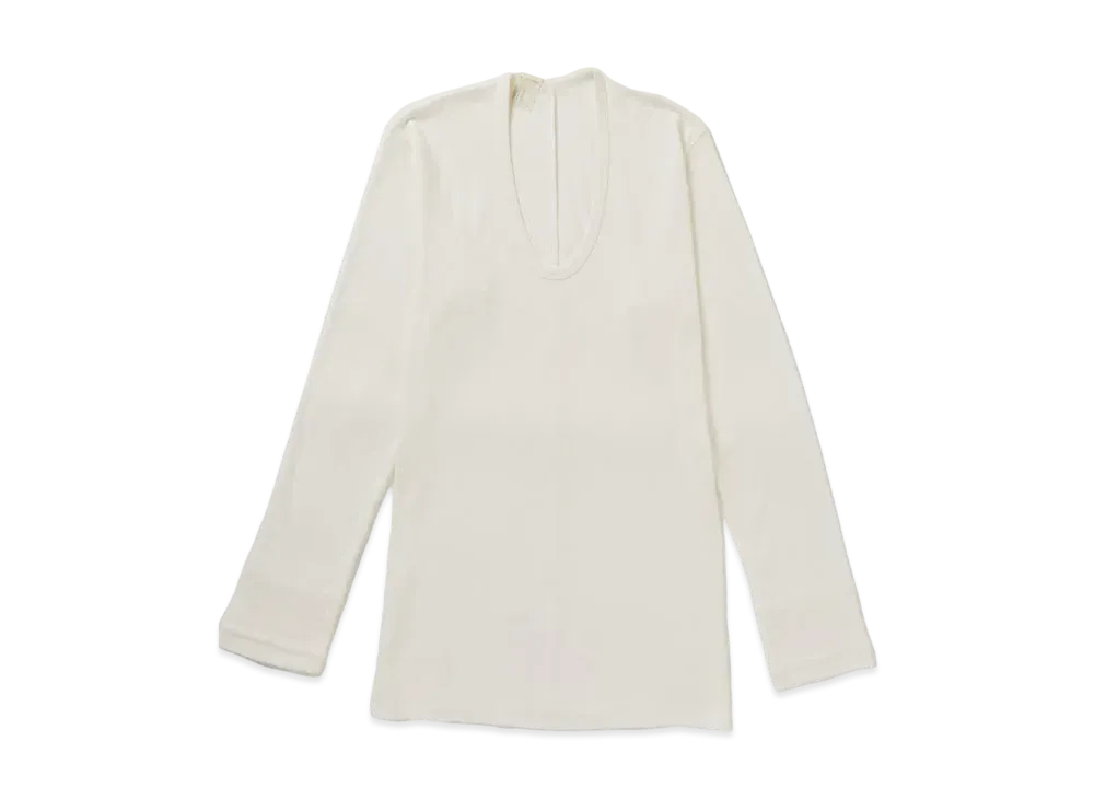 N.HOOLYWOOD Scoop Neck Long Sleeve "White"