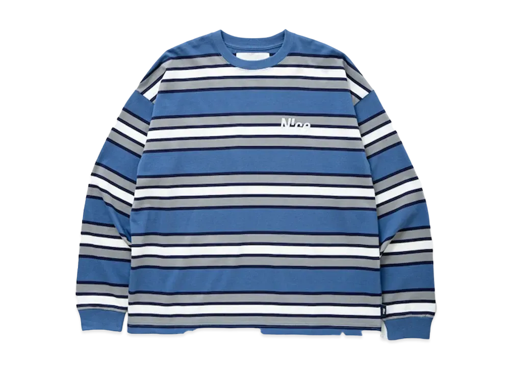 N!ce Border Long Sleeve Tee "Blue"