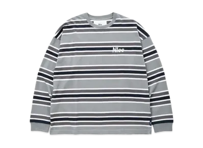 N!ce Border Long Sleeve Tee "Grey"