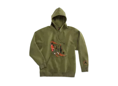 Air Jordan x Travis Washed Suede Hoodie "Olive"
