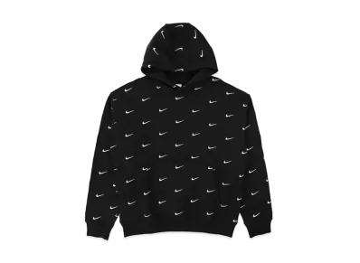 Nike All Over Swoosh Logo Hoodie "Black"