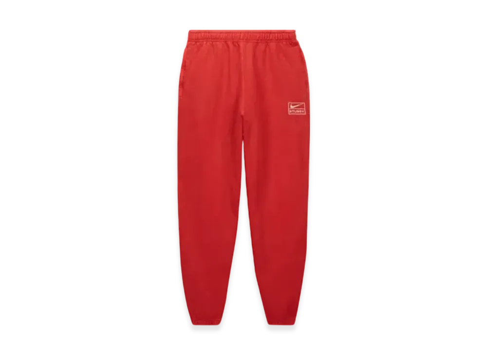 Nike x Stussy Pigment Dye Fleece Pants (Asia Size) "Habanelo Red" FJ9158-642