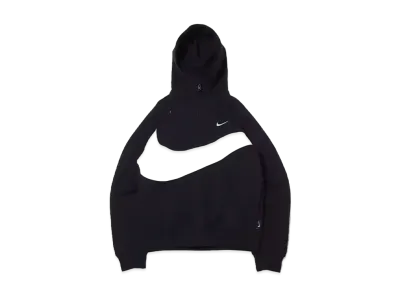 NIKE Big Swoosh Half Zip Hoodie "Black"