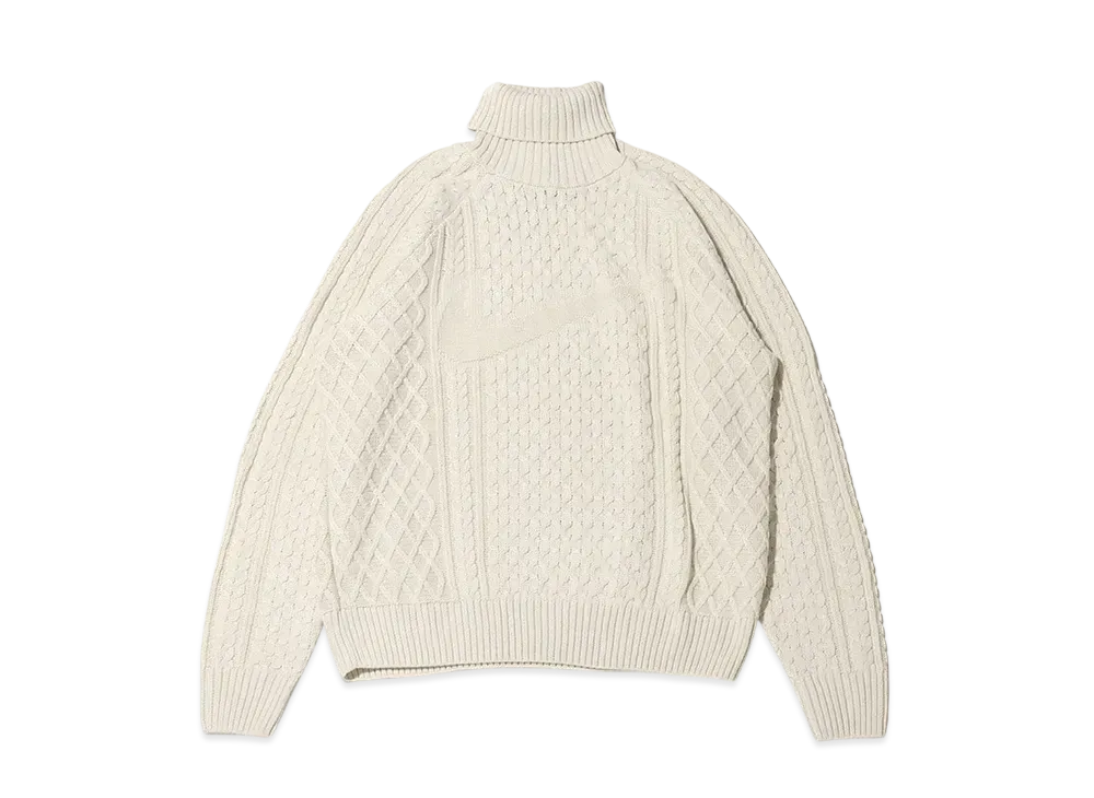 Nike M NL Swoosh Cable Knit Turtleneck "Light Bone"