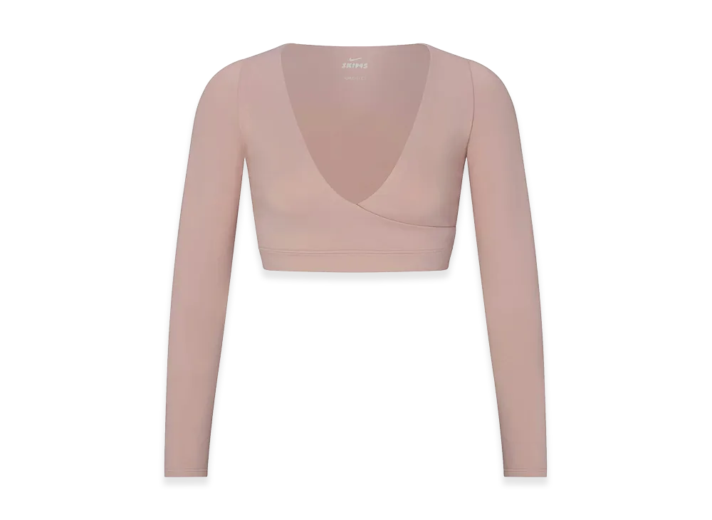 Nike x SKIMS Wrap Long Sleeve Cropped Top "Himalayan"