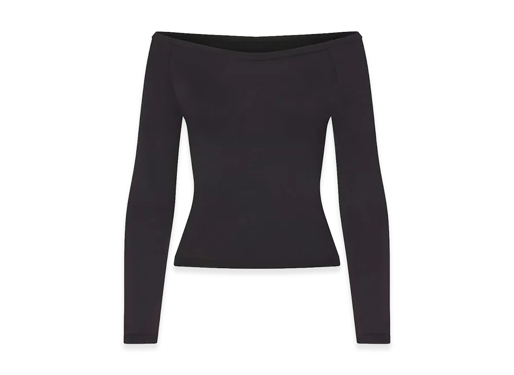 Nike x SKIMS Long Sleeve Boatneck Top "Obsidian"